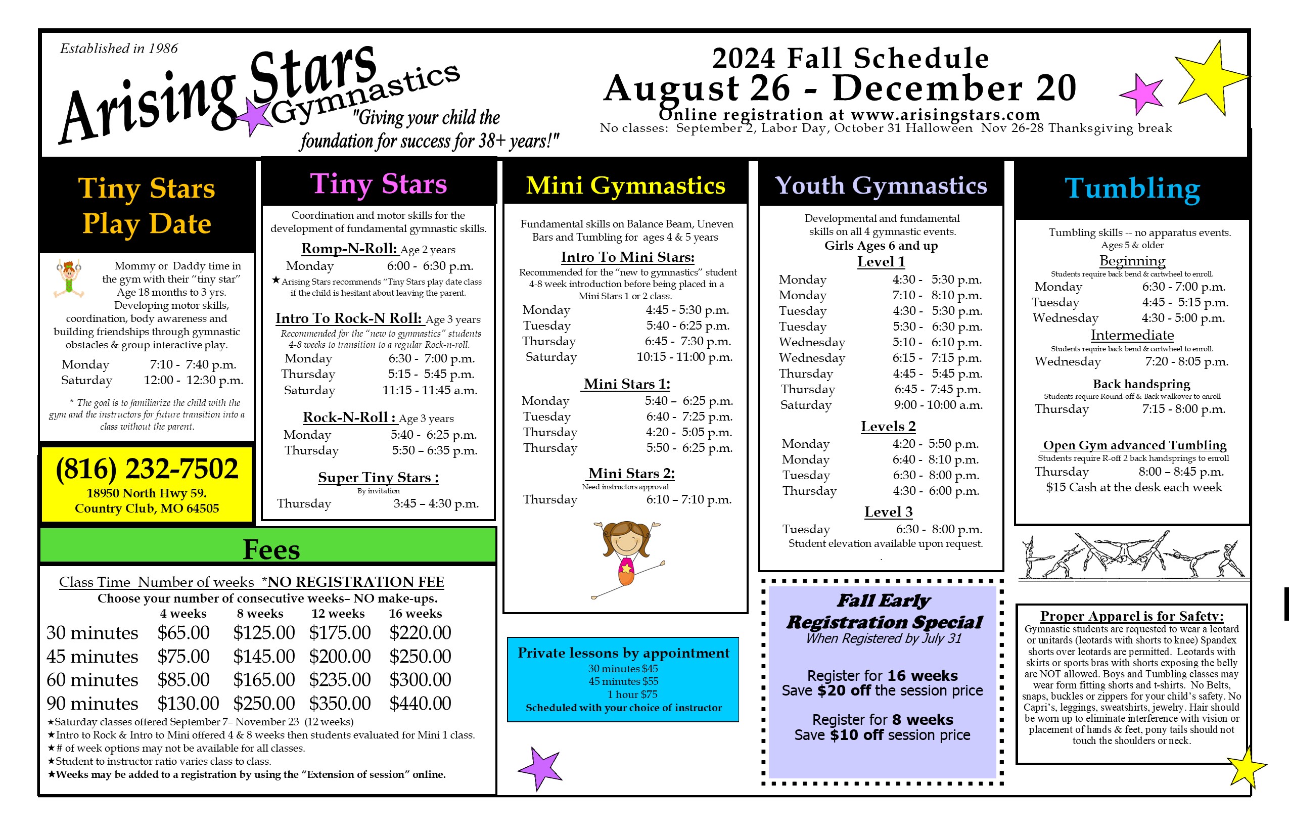 2024 Fall Schedule